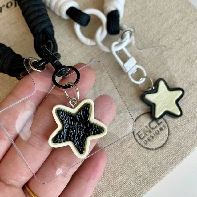 Alt view image 3 of 7 - Bks 2PCS Phone Lanyard with Star Pendant and Card Holder Woven Strap Keychain Clip for Women Men Holiday Gift