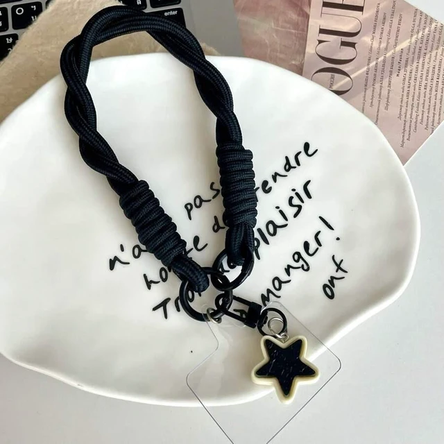 Alt view image 4 of 7 - Bks 2PCS Phone Lanyard with Star Pendant and Card Holder Woven Strap Keychain Clip for Women Men Holiday Gift