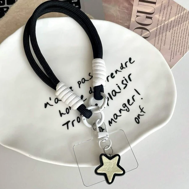 Alt view image 5 of 7 - Bks 2PCS Phone Lanyard with Star Pendant and Card Holder Woven Strap Keychain Clip for Women Men Holiday Gift