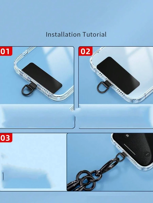 Alt view image 6 of 7 - Bks Universal Mobile Phone Lanyard Strap Metal Patch Ultra-Thin Case Accessory for Skiing Running Climbing Gift