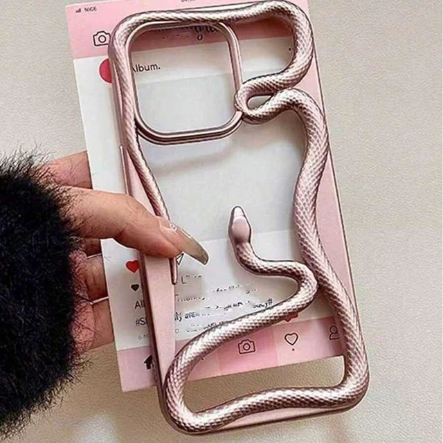 Alt view image 7 of 7 - Bks 3D Gold Snake Design Phone Case Full Coverage Anti-Fall Protective Cover for iPhone and Samsung Galaxy Models