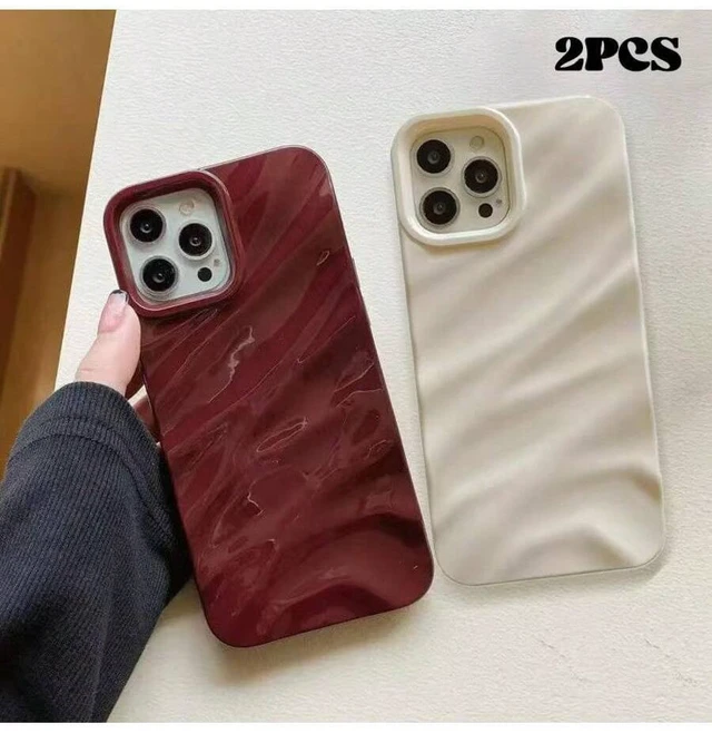 Alt view image 7 of 7 - Bks Minimalist White Asymmetrical Wave Fashion 1pc Anti-Slip Wrinkle Water Wave + Wrist Strap Phone Case Compatible With IPhone 11, 13, 12, 14, 13 Pro Max, 14 Pro Max, 15, 15 Pro, 15 Pro Max, 16, 16 P