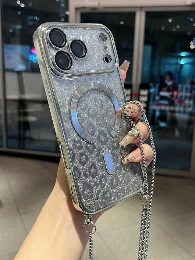 Main image of Bks Alloy TPU Lanyard Style Magnetic Phone Case With Long Strap Compatible iPhone 17 15 14 13 12 11 Series Gold