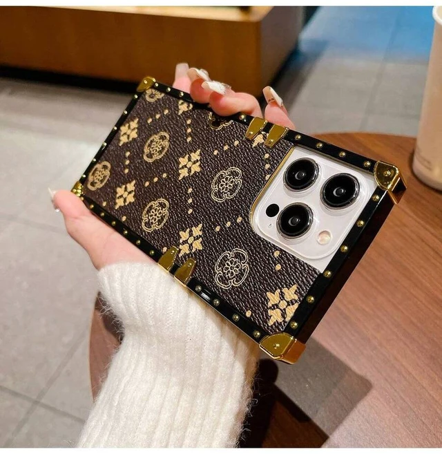 Alt view image 2 of 7 - Bks Brown Flower Leather Ring Holder Phone Case Shockproof Wear-Resistant Minimalist Style Compatible With iPhone 11 12 13 14 15 And Galaxy S21 S22 S23 S24 S25 Ultra Z Flip Series