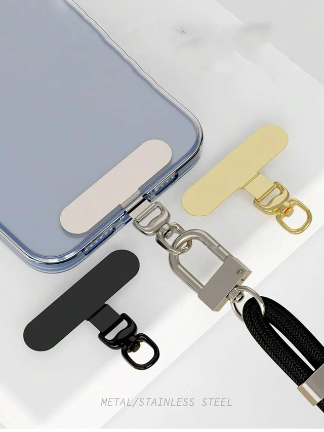 Alt view image 3 of 7 - Bks 360 Degree Rotatable Stainless Steel Phone Lanyard Hook Metal Pad Washer Secure Strap Attachment