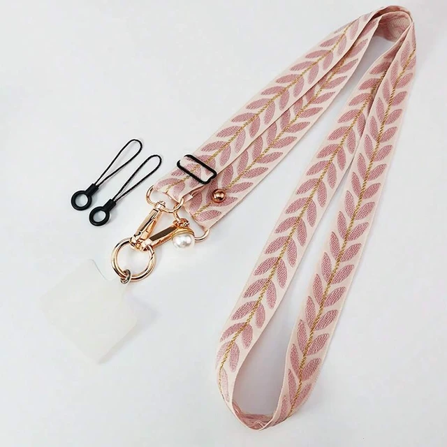 Alt view image 2 of 7 - Bks Adjustable Pearl Decorated Wide Strap Crossbody Phone Lanyard Elegant Charm Holder Gift for Mother Family Friends Birthday Holiday
