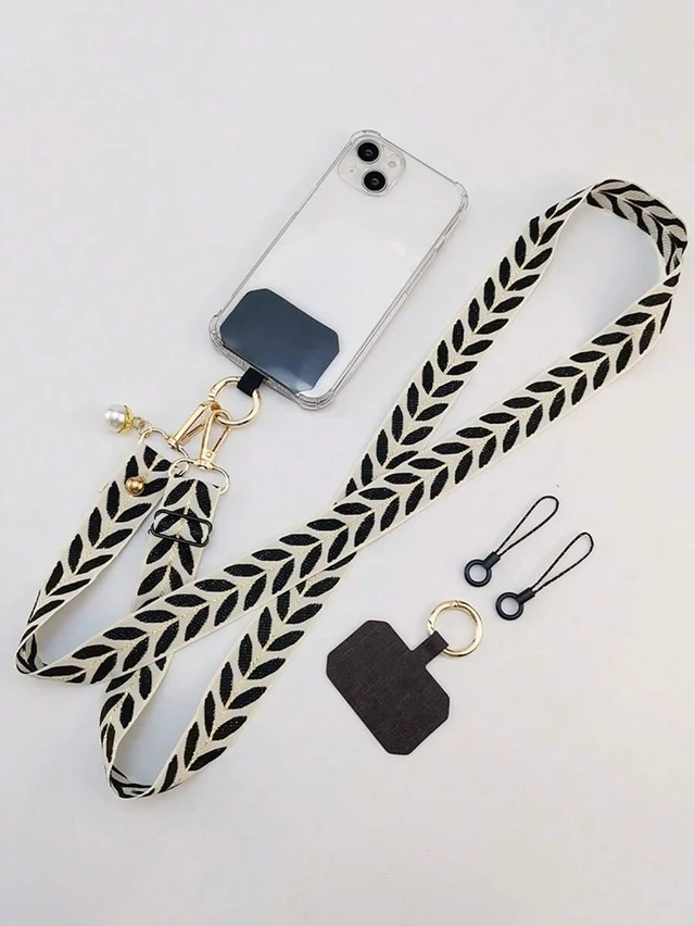 Alt view image 2 of 7 - Bks Adjustable Pearl Decorated Wide Strap Crossbody Phone Lanyard Elegant Charm Holder Gift for Mother Family Friends Birthday Holiday
