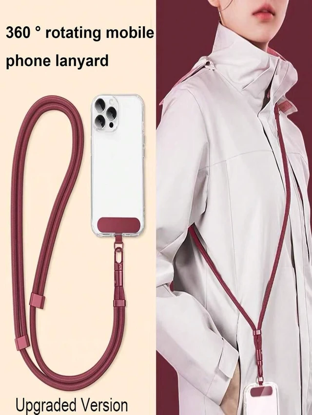 Alt view image 2 of 7 - Bks Smart Phone Wrist Strap Lanyard 360 Rotatable Anti-Tangle Crossbody Travel Keychain Adjustable Metal Clip Chain Gift