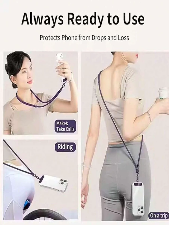 Alt view image 7 of 7 - Bks Smart Phone Wrist Strap Lanyard 360 Rotatable Anti-Tangle Crossbody Travel Keychain Adjustable Metal Clip Chain Gift
