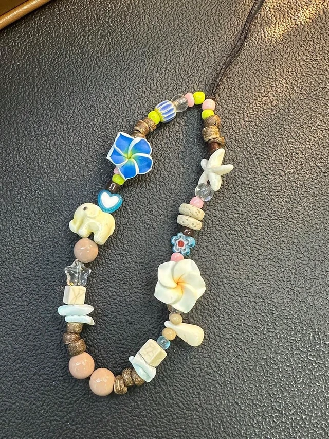 Alt view image 7 of 7 - Bks Beaded Phone Lanyard Strap with Sweetheart Design for Camera and Cell Phones Random Color