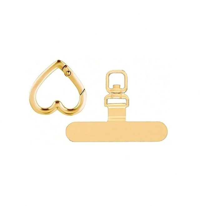 Main image of Bks 2-In-1 Rotating Stainless Steel Phone Lanyard Clip with Spring Ring Anti-Drop Finger Strap Universal Case Back Adhesive Holder