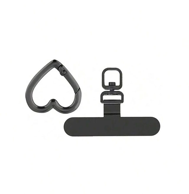Main image of Bks 2-In-1 Rotating Stainless Steel Phone Lanyard Clip with Spring Ring Anti-Drop Finger Strap Universal Case Back Adhesive Holder