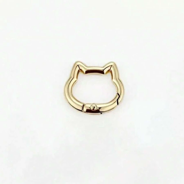 Main image of Bks 2-In-1 Stainless Steel Phone Lanyard Clip 360° Rotating No-Tangle Cat Head Spring Ring Durable Metal Connector Compatible Crossbody Wrist Strap Universal Accessory