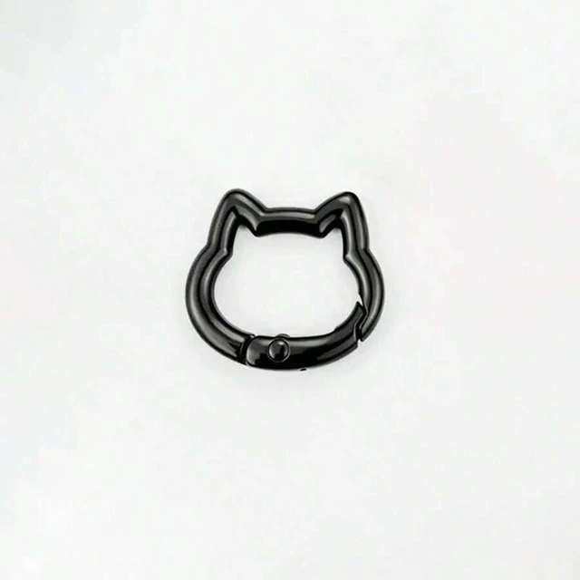 Main image of Bks 2-In-1 Stainless Steel Phone Lanyard Clip 360° Rotating No-Tangle Cat Head Spring Ring Durable Metal Connector Compatible Crossbody Wrist Strap Universal Accessory
