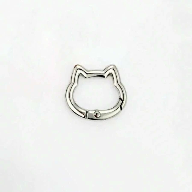 Main image of Bks 2-In-1 Stainless Steel Phone Lanyard Clip 360° Rotating No-Tangle Cat Head Spring Ring Durable Metal Connector Compatible Crossbody Wrist Strap Universal Accessory