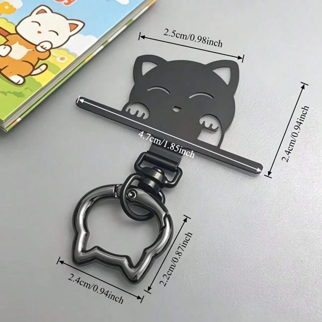 Alt view image 6 of 7 - Bks 2-In-1 Stainless Steel Phone Lanyard Clip 360° Rotating No-Tangle Cat Head Spring Ring Durable Metal Connector Compatible Crossbody Wrist Strap Universal Accessory