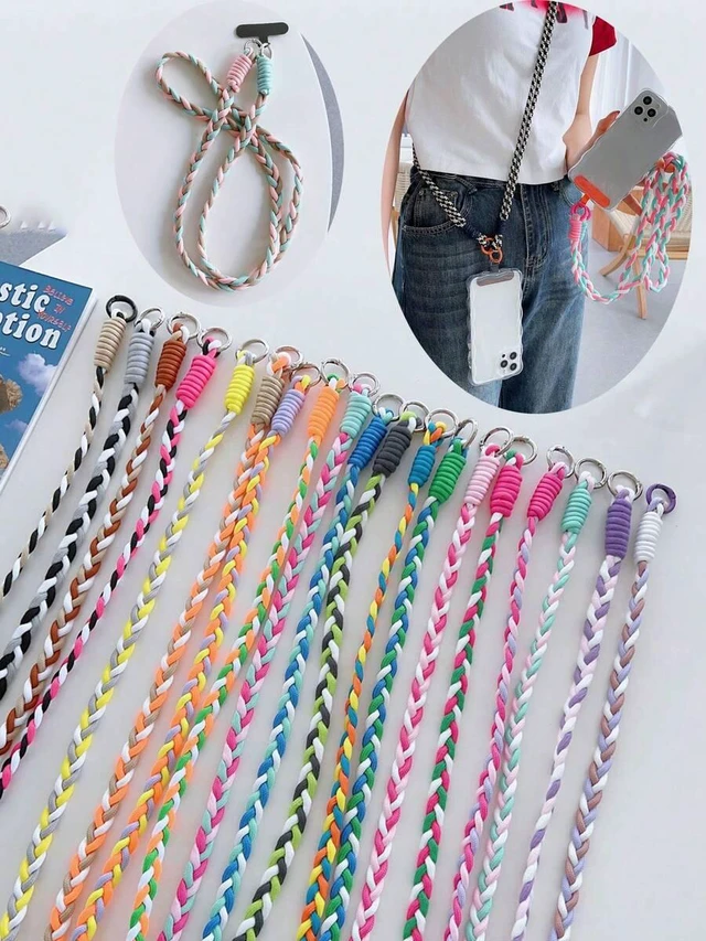 Alt view image 3 of 7 - Bks Phone Lanyard Strap Durable Braided Cord Universal Case Fit Colorful Design Metal Clasp