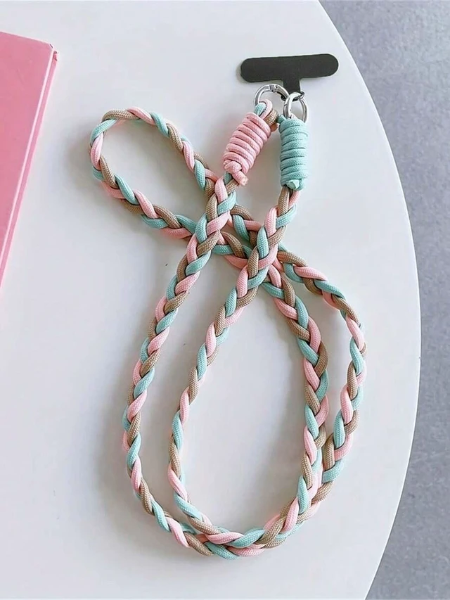 Alt view image 4 of 7 - Bks Phone Lanyard Strap Durable Braided Cord Universal Case Fit Colorful Design Metal Clasp