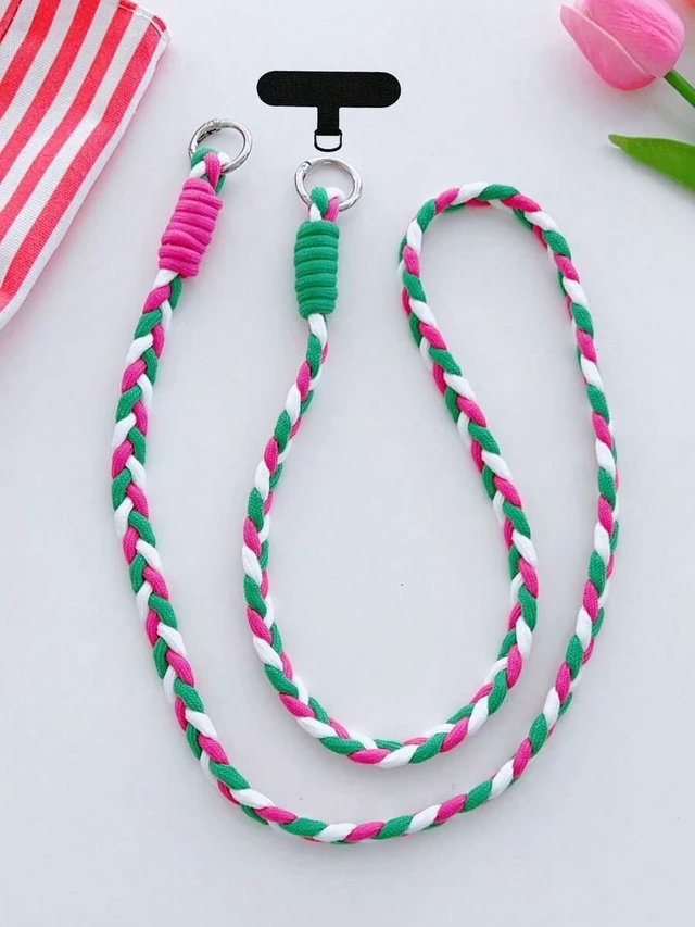 Alt view image 7 of 7 - Bks Phone Lanyard Strap Durable Braided Cord Universal Case Fit Colorful Design Metal Clasp
