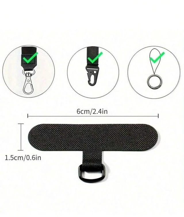 Alt view image 6 of 7 - Bks Universal Phone Lanyard Clips Replacement Parts for Cases Fit All Phones Black White Won't Affect Charging