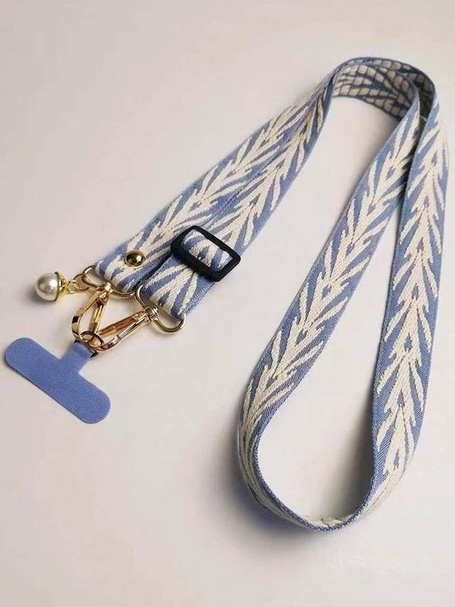 Alt view image 2 of 7 - Bks Fabric Embroidered Phone Lanyard, Adjustable Crossbody Strap, Charging Port Card Slot, Anti-Lost Anti-Theft For Women
