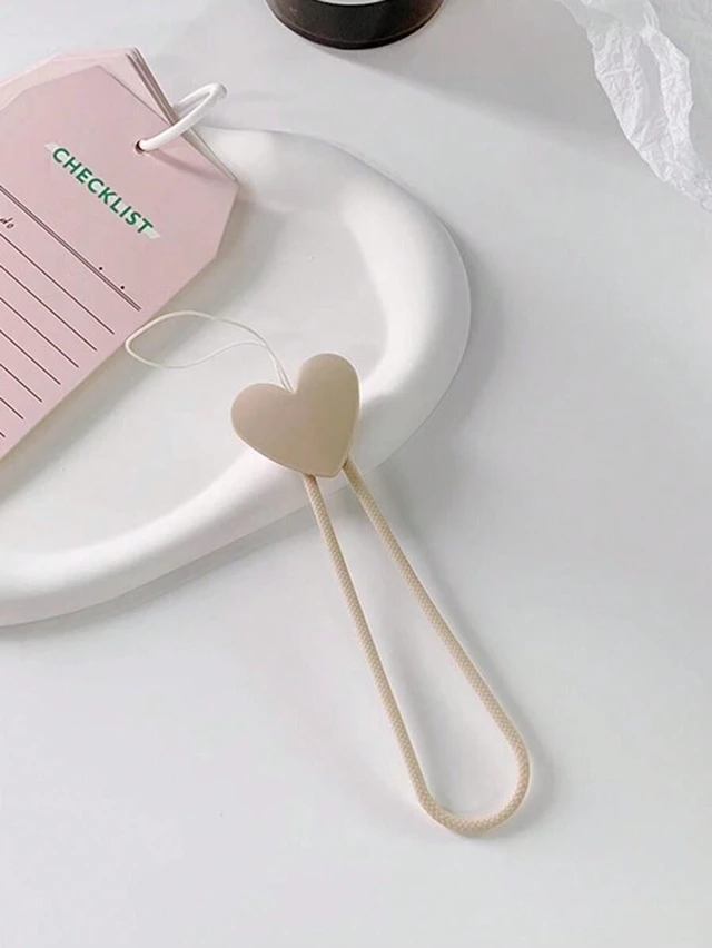 Main image of Bks Heart Shaped Silicone Phone Lanyard Minimalist Luxury Charm for Mother Family Birthday Holiday Gift