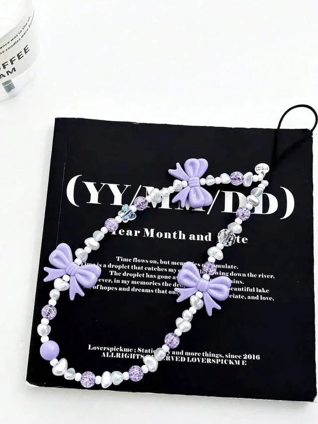 Alt view image 2 of 7 - Bks Pearl Pink Butterfly Phone Lanyard Cute Chain Gift for Mother Family Friends Birthday Holiday