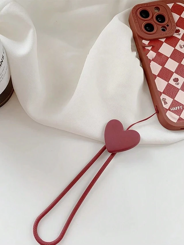 Alt view image 4 of 7 - Bks Heart Shaped Silicone Phone Lanyard Minimalist Luxury Charm for Mother Family Birthday Holiday Gift