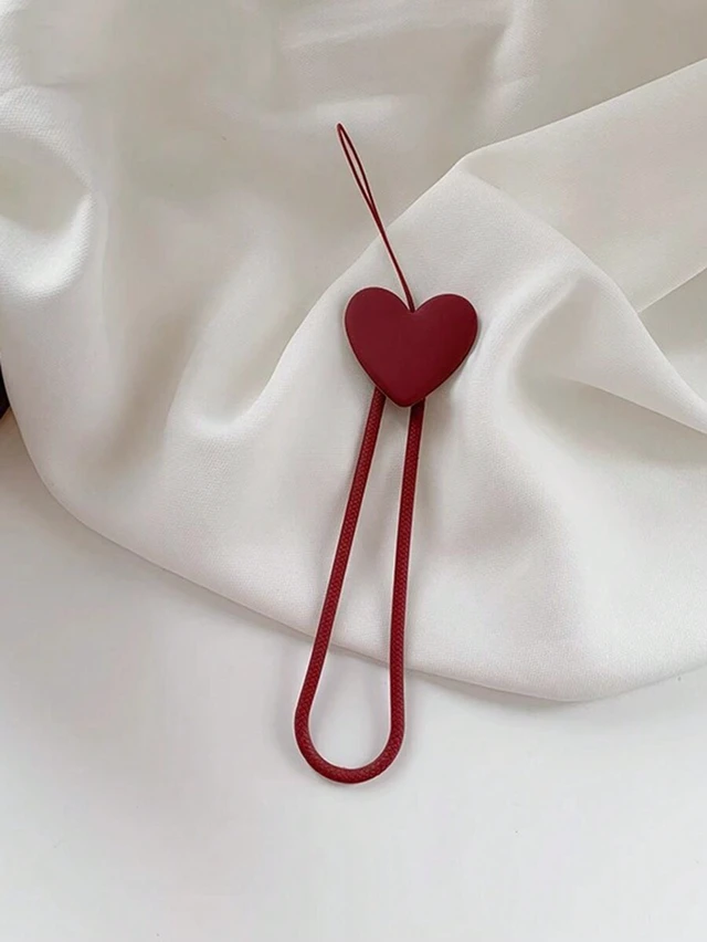 Alt view image 6 of 7 - Bks Heart Shaped Silicone Phone Lanyard Minimalist Luxury Charm for Mother Family Birthday Holiday Gift