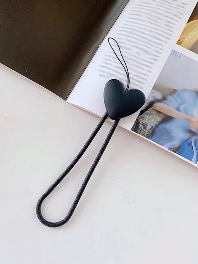 Alt view image 7 of 7 - Bks Heart Shaped Silicone Phone Lanyard Minimalist Luxury Charm for Mother Family Birthday Holiday Gift