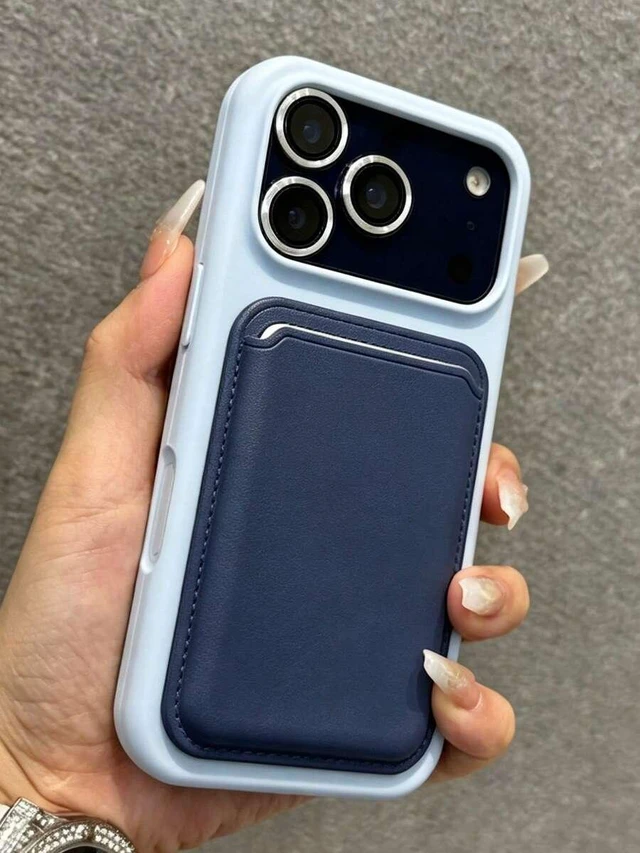 Alt view image 2 of 7 - Bks Silicone Magnetic Wireless Charging Card Holder Phone Case Compatible With iPhone 17 Pro Max 16 15 14 13 12 11 Plus Mauve Purple