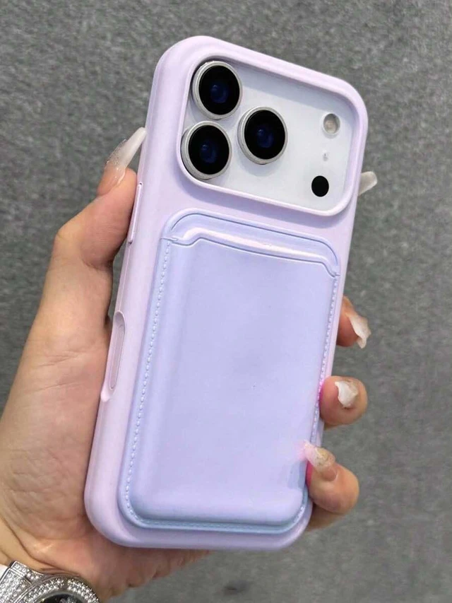 Alt view image 2 of 7 - Bks Silicone Magnetic Wireless Charging Card Holder Phone Case Compatible With iPhone 17 Pro Max 16 15 14 13 12 11 Plus Mauve Purple