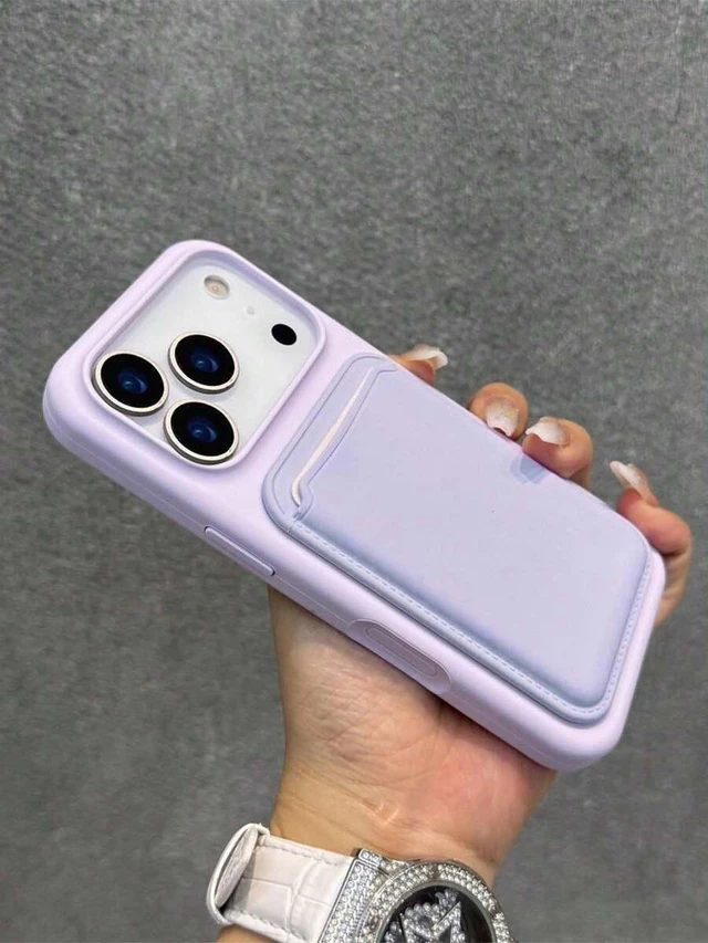 Alt view image 4 of 7 - Bks Silicone Magnetic Wireless Charging Card Holder Phone Case Compatible With iPhone 17 Pro Max 16 15 14 13 12 11 Plus Mauve Purple