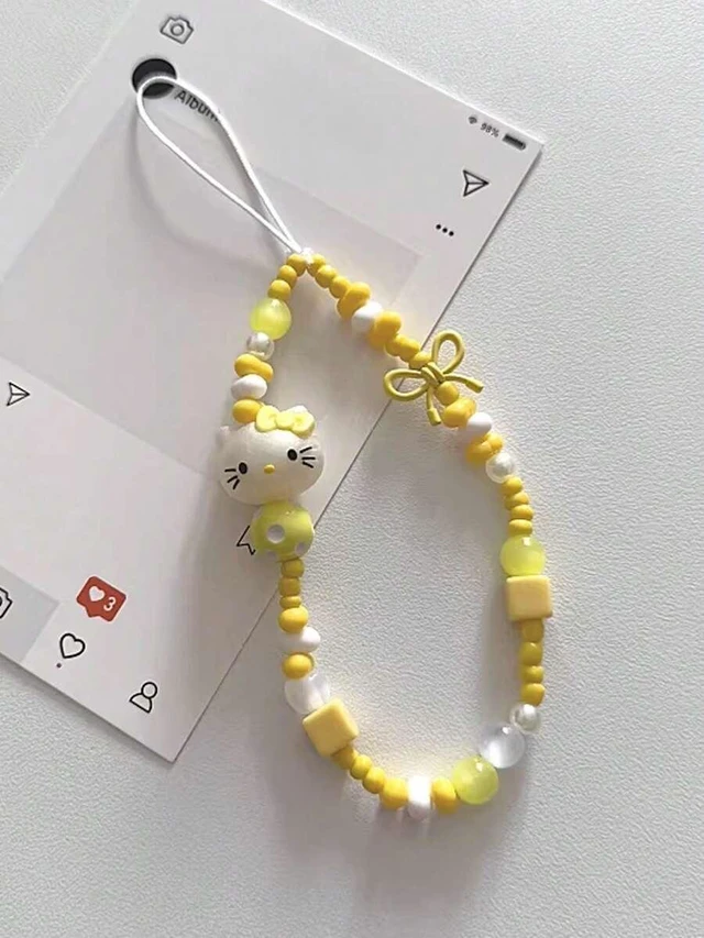 Main image of Bks Summer Beaded Phone Lanyard with Starfish Frangipani Pattern Anti-Loss Universal Wrist Strap Chain
