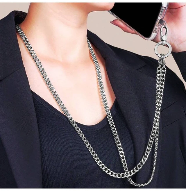 Alt view image 3 of 7 - Bks 360° Swivel Metal Phone Lanyard Chain With Pad, Cross-Body Strap For Women, Durable Anti-Lost Cord With Metal Clip
