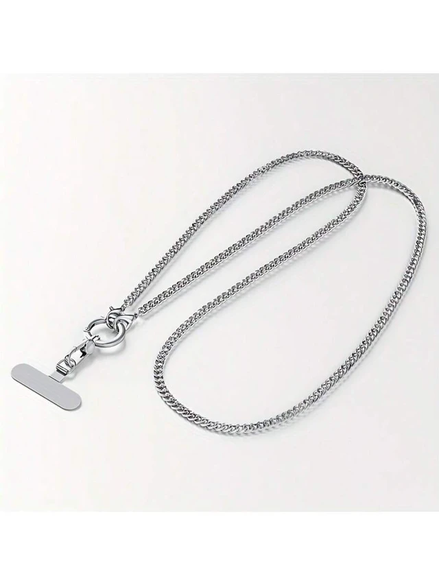 Main image of Bks 360° Swivel Metal Phone Lanyard Chain With Pad, Cross-Body Strap For Women, Durable Anti-Lost Cord With Metal Clip