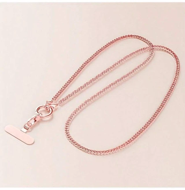 Main image of Bks 360° Swivel Metal Phone Lanyard Chain With Pad, Cross-Body Strap For Women, Durable Anti-Lost Cord With Metal Clip