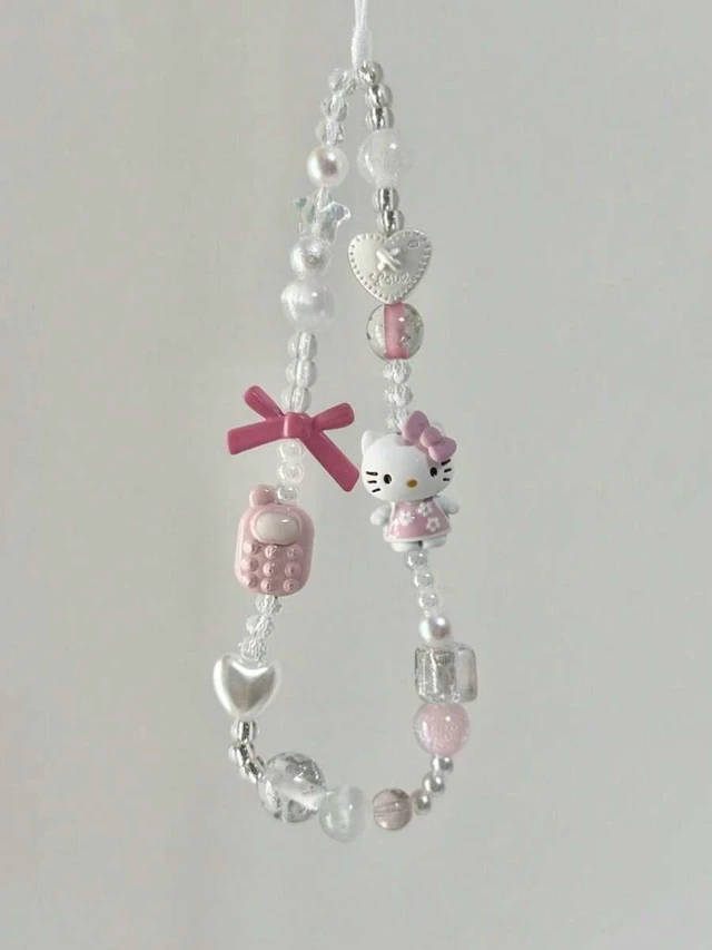 Alt view image 7 of 7 - Bks Summer Beaded Phone Lanyard with Starfish Frangipani Pattern Anti-Loss Universal Wrist Strap Chain