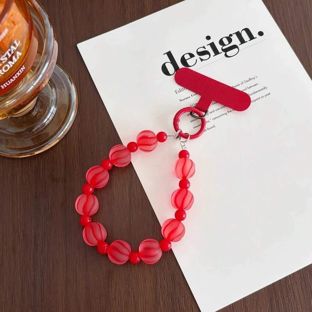 Main image of Bks Gradient Beaded Phone Chain Lanyard with Card Holder, Universal Strap for Camera Earphone Case Key Bag Water Bottle