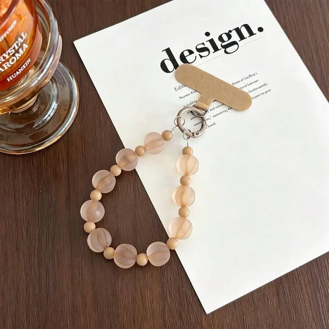 Main image of Bks Gradient Beaded Phone Chain Lanyard with Card Holder, Universal Strap for Camera Earphone Case Key Bag Water Bottle