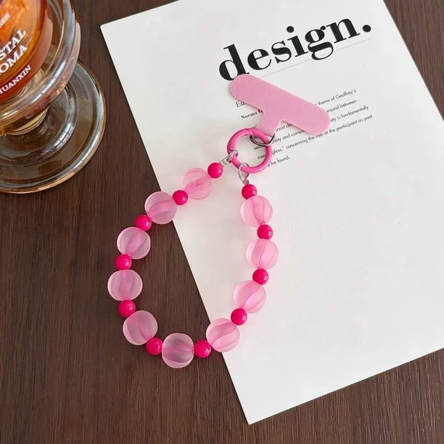 Main image of Bks Gradient Beaded Phone Chain Lanyard with Card Holder, Universal Strap for Camera Earphone Case Key Bag Water Bottle