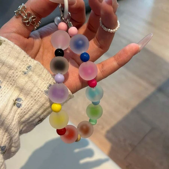 Alt view image 6 of 7 - Bks Gradient Beaded Phone Chain Lanyard with Card Holder, Universal Strap for Camera Earphone Case Key Bag Water Bottle