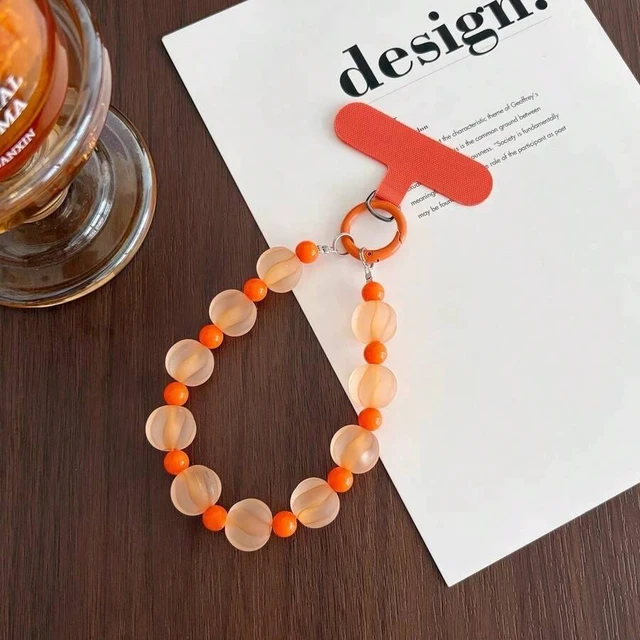 Main image of Bks Gradient Beaded Phone Chain Lanyard with Card Holder, Universal Strap for Camera Earphone Case Key Bag Water Bottle