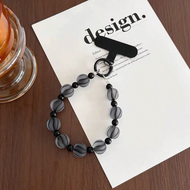 Main image of Bks Gradient Beaded Phone Chain Lanyard with Card Holder, Universal Strap for Camera Earphone Case Key Bag Water Bottle