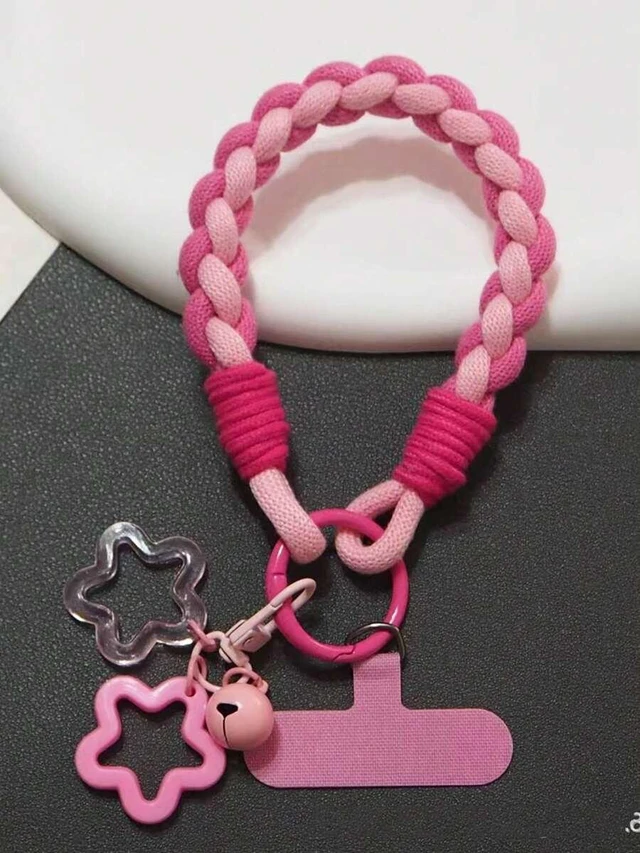Main image of Bks Minimalist Braided Phone Lanyard with Star Pendant, Short Wrist Strap Keychain for Outdoor Use