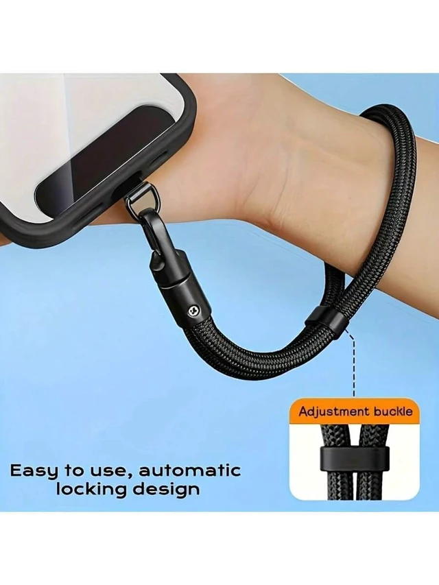 Alt view image 2 of 7 - Bks Adjustable Phone Lanyard Wrist Strap, Anti-Theft Security Buckle, Short Hanging Cord Gift for Mother Family Friends Birthday Holiday