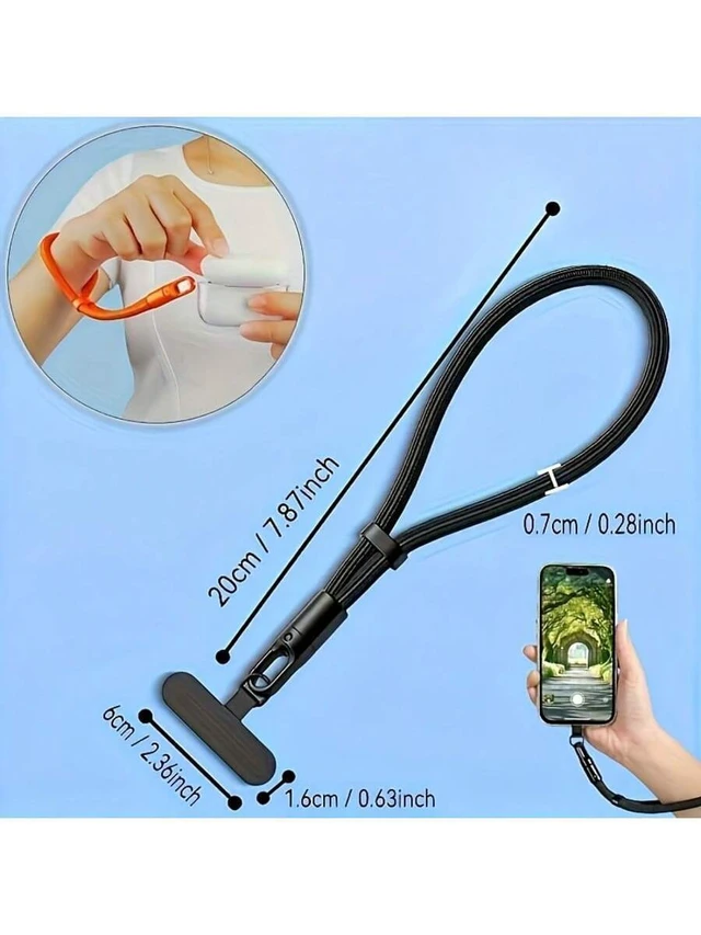 Alt view image 5 of 7 - Bks Adjustable Phone Lanyard Wrist Strap, Anti-Theft Security Buckle, Short Hanging Cord Gift for Mother Family Friends Birthday Holiday