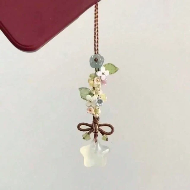 Alt view image 5 of 7 - Bks Star Flower Bow Phone Lanyard Bag Charm Vintage Handmade Small Chain Compatible With Android Smartphones For Women Daily Use Gift