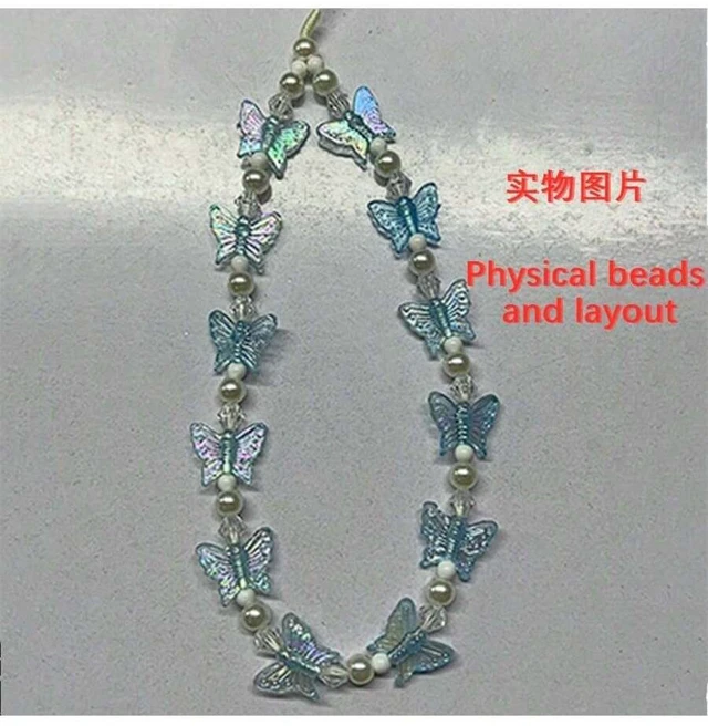 Alt view image 3 of 7 - Bks Pearl Butterfly Mobile Phone Lanyard Anti-Lost Chain Bead Charm Gift for Mother Family Birthday Holiday