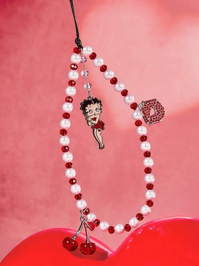 Alt view image 3 of 7 - Bks Fashion Zinc Alloy Beaded Mobile Phone Chain Lanyard Charm for Ladies Sweet Gift Party Holiday Valentine's Day